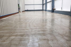 Freshly sealed warehouse flooring, using LFS Epoxy resin sealer