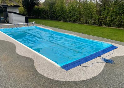 Finished resin bound surface, around an outdoor swimming pool in peterborough