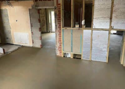 Finished underfloor heating screed at a house in rugby