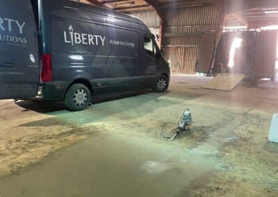 Floor preparation and floor repairs at a factory in finedon