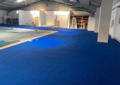 Finished blue play safe surface at an indoor swimming pool in great yarmouth, norfolk