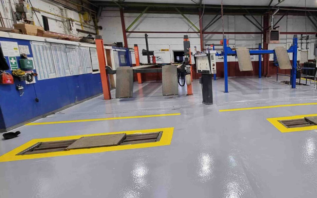 Resin flooring for the automotive industry