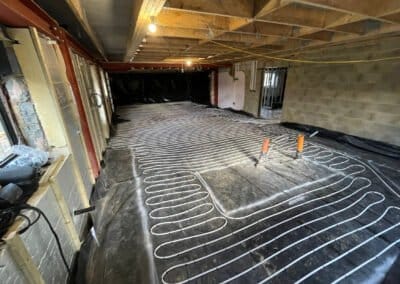 Underfloor heating installation at brixworth, northamptonshire