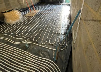 Underfloor heating installation at brixworth, northamptonshire