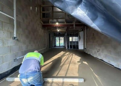 Floor screed contractor working at a new build home in brixworth, northampton