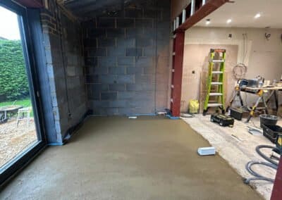 Finished underfloor heating screed installation