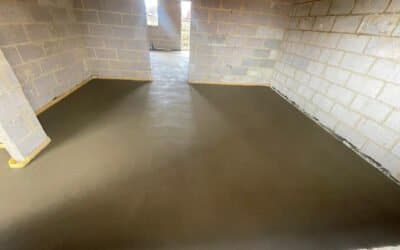 Floor screeding at a new build property in Rugby