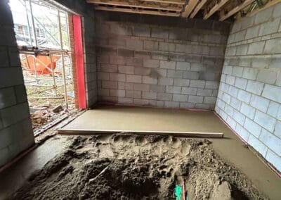 Floor screeding in progress at a new build house