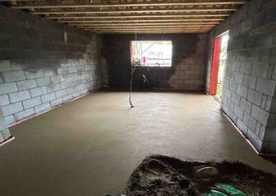 Floor screeding in progress at a new build house