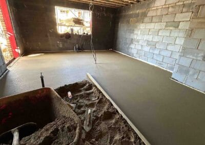 Floor screeding in progress at a new build house