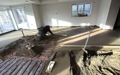 Floor screeding at a new build property in Twywell, Northants – 90㎡