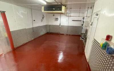 Resin coating at a butchers in Northampton
