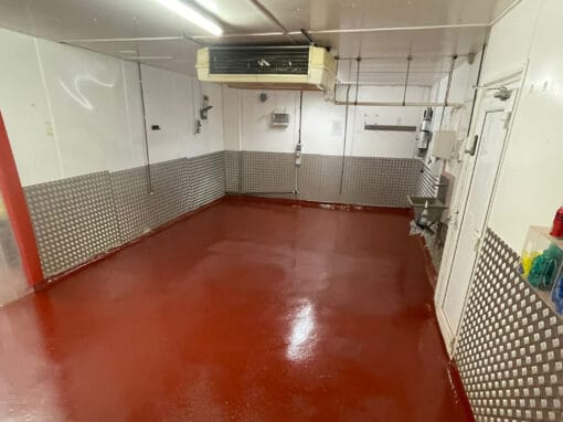 Resin coating at a butchers in Northampton