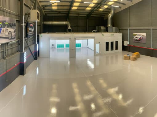 Epoxy resin coating – Car body repair centre – Northampton – 450㎡