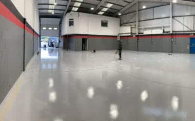 High build epoxy coating at a garage in Northampton – 250㎡