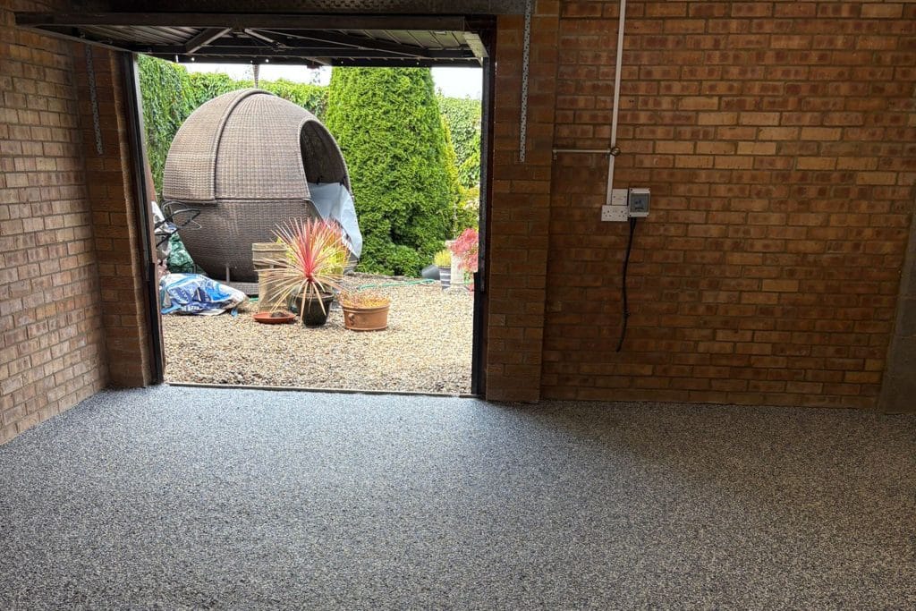 Finished epoxy flake floor in towcester, northants