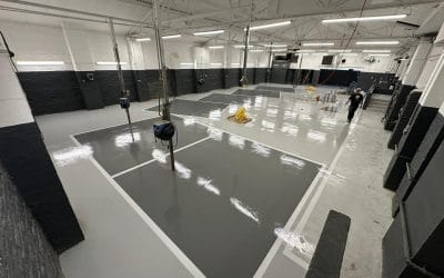 Epoxy resin coating at an MOT garage in Kettering