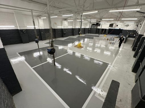 Epoxy resin coating at an MOT garage in Kettering