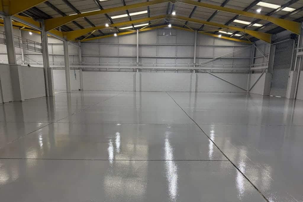 Finished resin warehouse flooring in chesterfield, derbyshire