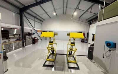 Epoxy resin flooring – Auto workshop, Spalding – 120㎡