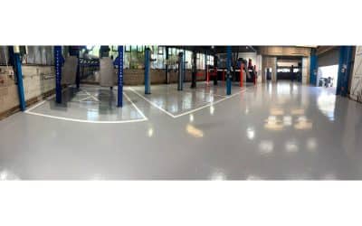 Epoxy resin flooring at BYD dealership in Kidderminster, West Midlands