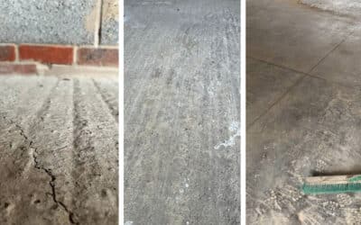 Dusty garage floor in new build property