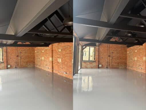 Resin floor at a barn conversion in Northamptonshire