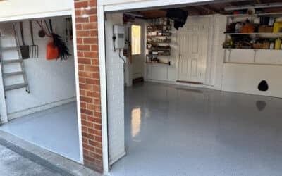 Epoxy flake at a double garage in Broxbourne, Hertfordshire