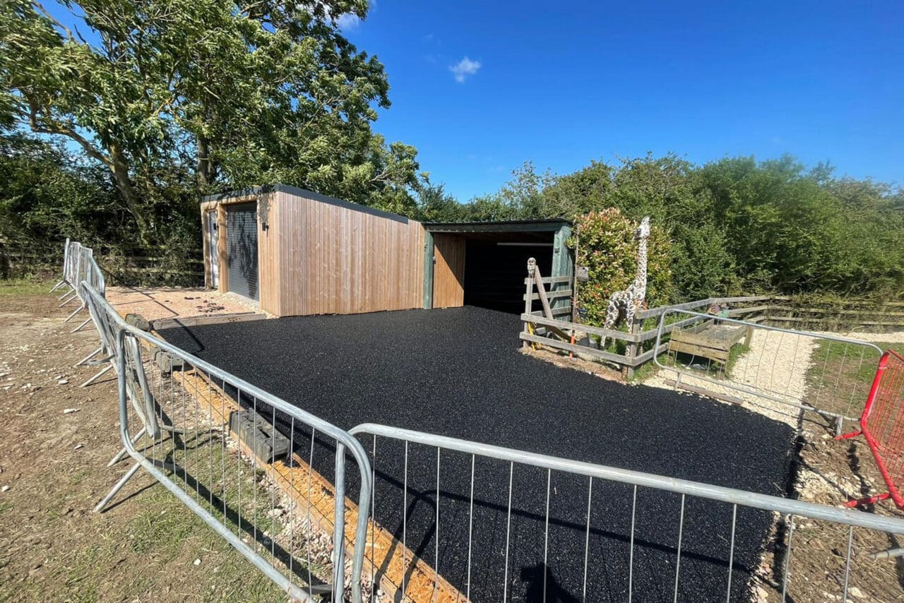 Rubber crumb flooring at a stables